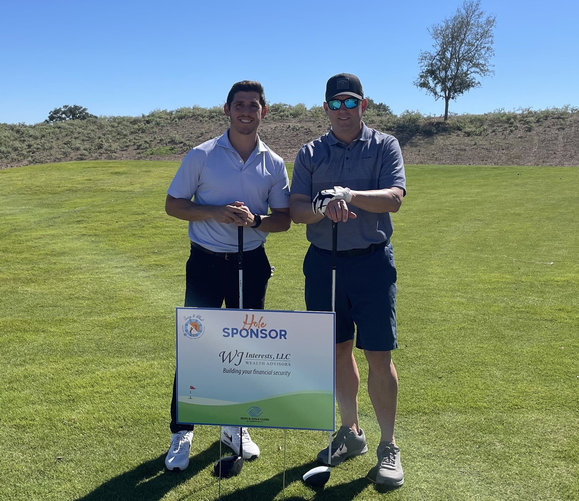 WJ Interests was proud to sponsor the Swing & Blast Golf Tournament, benefiting Boys & Girls Clubs of Champion Valley. (Pictured: Jonathan Chapman and Brandon Arns)